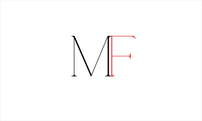 MF FM M F Initial Letter Vector Logo Design
