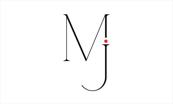 MJ JM M J Initial Letter Vector Logo Design