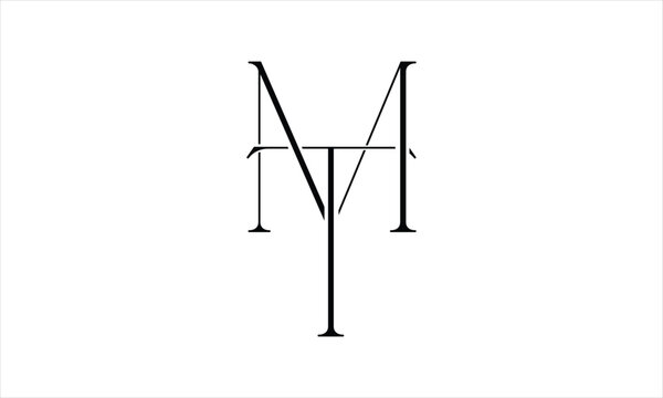 MT TM M T Initial Letter Vector Logo Design