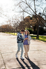 Cool Friends Using Cellphone