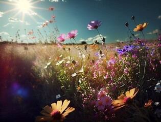 Beautiful Sunny Flower Field IV