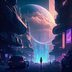 Anime Sci-fi landscape 