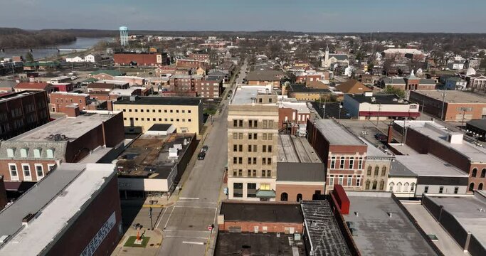Vincennes Indiana Aerial View Downtown City Skyline Knox County United States