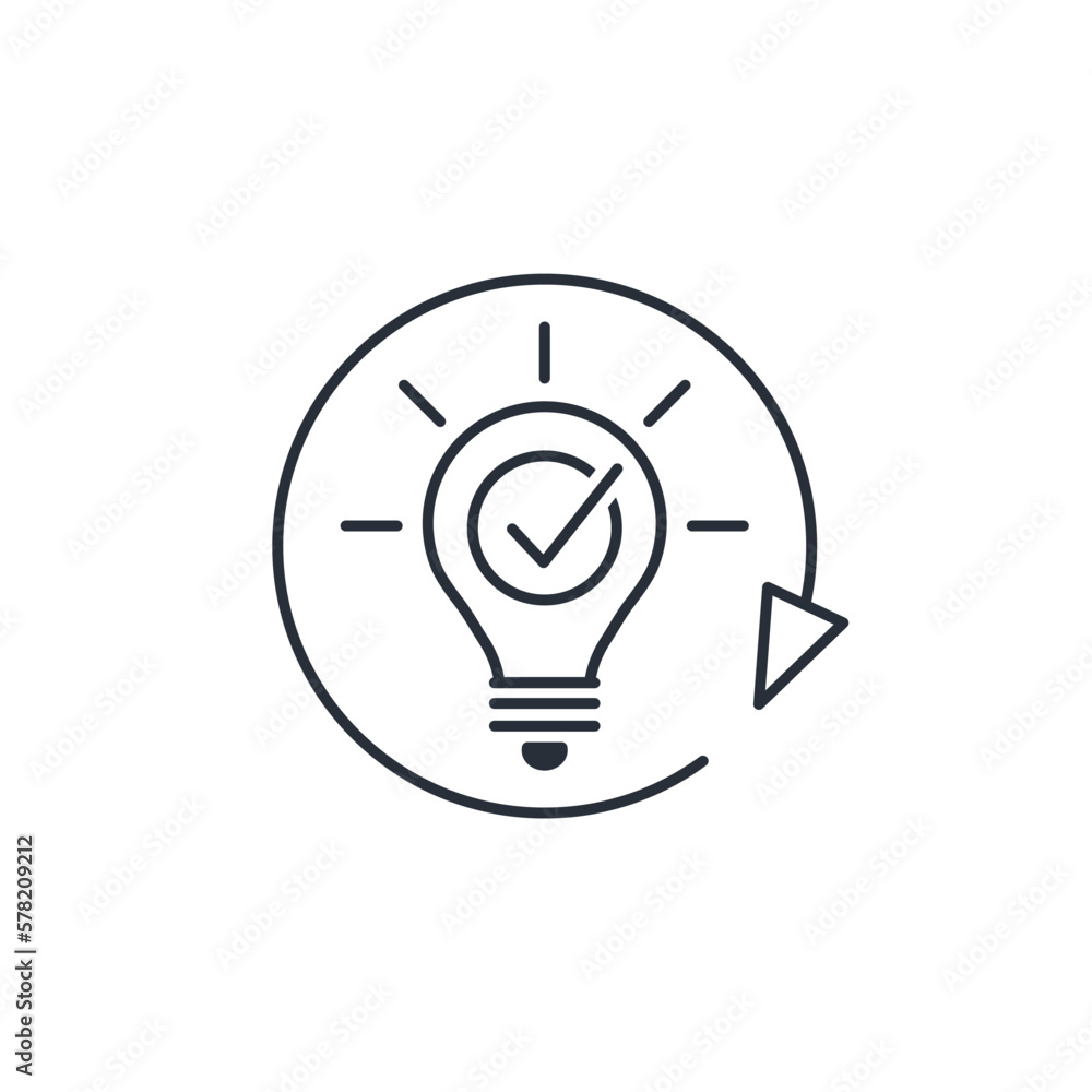 Poster refreshed idea.vector linear icon isolated on white background.
