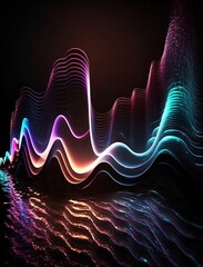 Abstract Glowing Neon LED Waves VIII