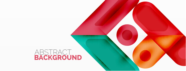 Square and circle minimal abstract background. Vector illustration for wallpaper banner background