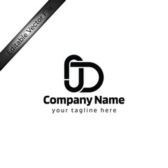 Zero JD letter mark abstract vector logo design