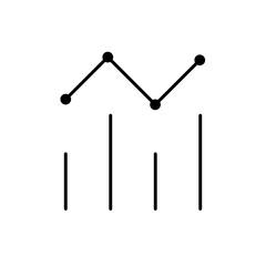 Data analysis black line icon. Growing chart sign. Statistics marketing. Business, analytics concept. Flat isolated symbol for illustration, logo, app, banner, webdesign, dev, ui. Vector EPS 10