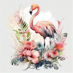 flamingo watercolor created by Generative Ai Tools