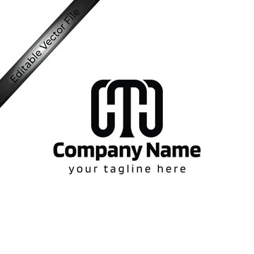 HTH letter mark abstract vector logo design