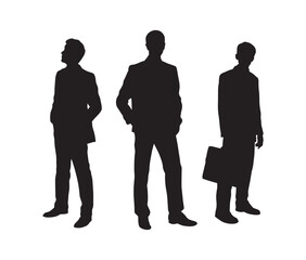 Business corporate team standing together pose silhouette.
