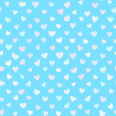 Fototapeta na wymiar Seamless background with hearts, in pale colors, generative ai