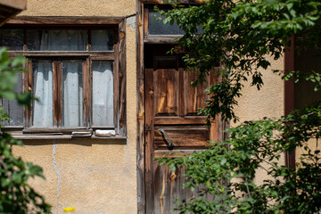 Old home with window and door background	

