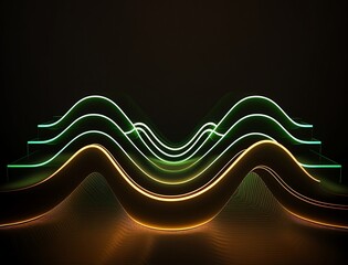 Abstract Glowing Neon LED Waves XI