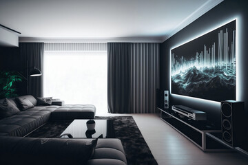 Maximizing Living Room Space with a Big TV Screen: Generative AI