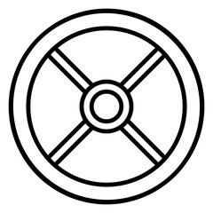 Naklejka premium Illustration of Weight Plate Design Line Icon