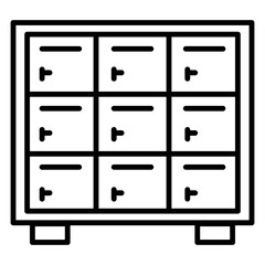 Illustration of Locker design line icon