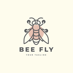bee animal line abstract logo design vector