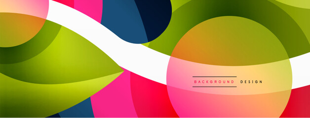 Fototapeta premium Creative geometric wallpaper. Minimal abstract background. Circle wave and round shapes composition vector illustration for wallpaper banner background or landing page