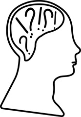 Thinking Icon Vector Outline 