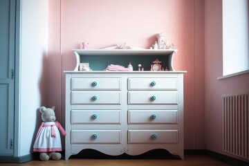 Furniture for baby's wardrobe. Photo generative AI