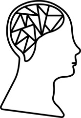 Thinking Icon Vector Outline 