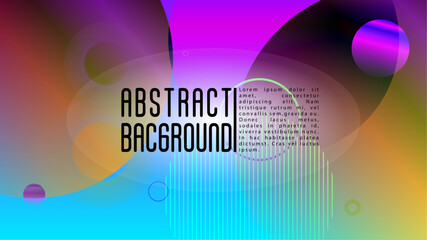 Obraz premium Vector Futuristic Background with Gradient Mesh Holographic Circles. Hipster Graphic Template Design with Lines, Dots, Round Shapes. Dynamic Style for your Business Brochure.