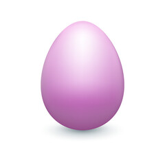 3d Easter egg purple realistic three dimensional design element on white background