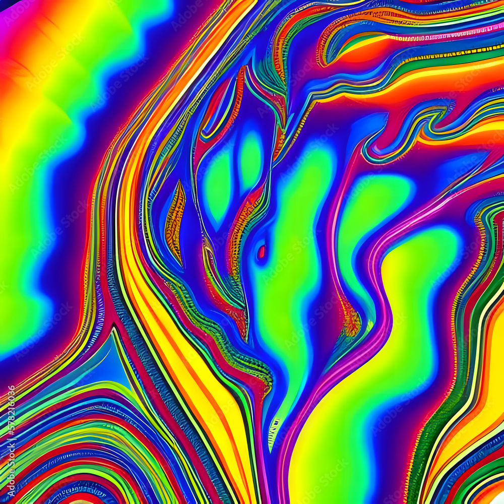 Poster konzept: psychedelic wave art - created with hyperrealistic generative ai technology