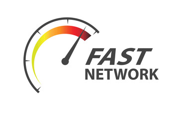 logo network speed technology illustration in isolated white background