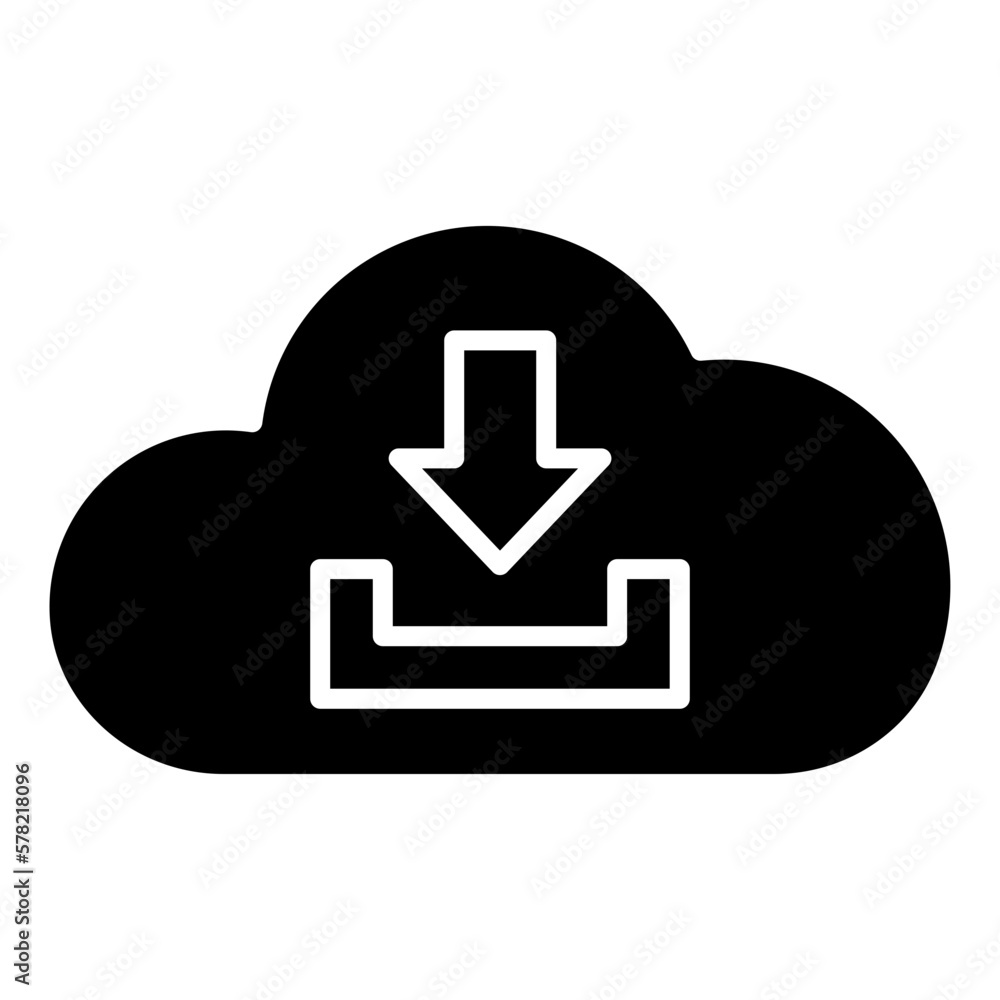 Sticker download cloud computing icon