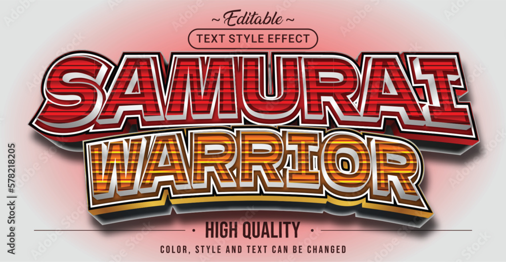 Poster editable text style effect - samurai warrior text style theme.