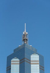 Exterior of skyscraper in Hong Kong city