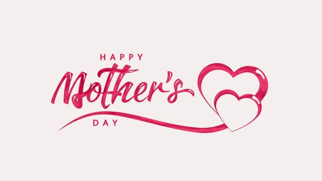 happy mothers day. animation mother day. mother day animated. animation 4k for women's day. lettering style. alpha background.