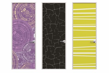 interior doors isolated on white background, interior furniture, 3D illustration, cg render