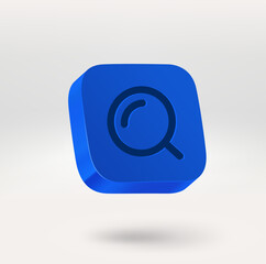 Internet search icon. Mobile application icon. 3d vector icon isolated on white background