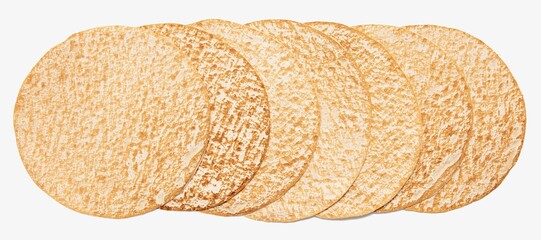 Armenian lavash isolated on white background.