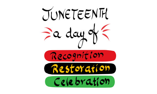 Juneteenth - Celebrate Freedom colorful vector typography design for print or use as poster, card, flyer or Banner