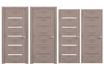 interior doors isolate on a transparent background, interior furniture, 3D illustration, cg render