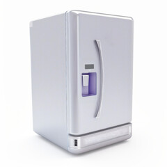 Old refrigerator isolated on white