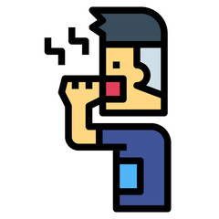 cough filled outline icon style