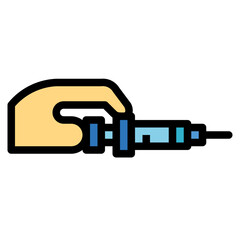syringe filled outline icon style