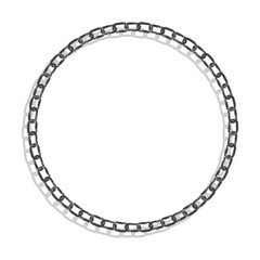 Round CHAIN frame for decorative headers. Gray ornates frames with CHAIN isolated on white background. Vector decorative element