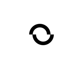 half circle monogram logo templet.
