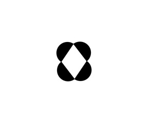 half circle monogram logo templet.