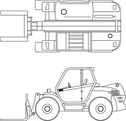 Tractor heavy equipment design vector illustration sketch