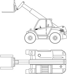 Tractor heavy equipment design vector illustration sketch