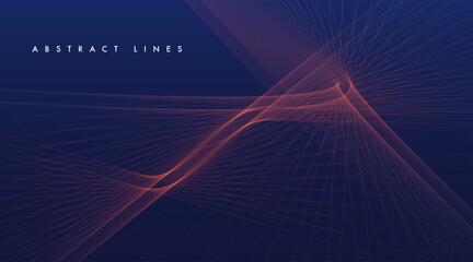 Abstract lines on blue background.