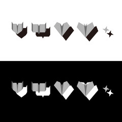 Origami airplane illustration with shadows - Vector

