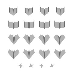 Origami airplane illustration set - Vector